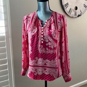 Ann Taylor Blouse, vibrant pink